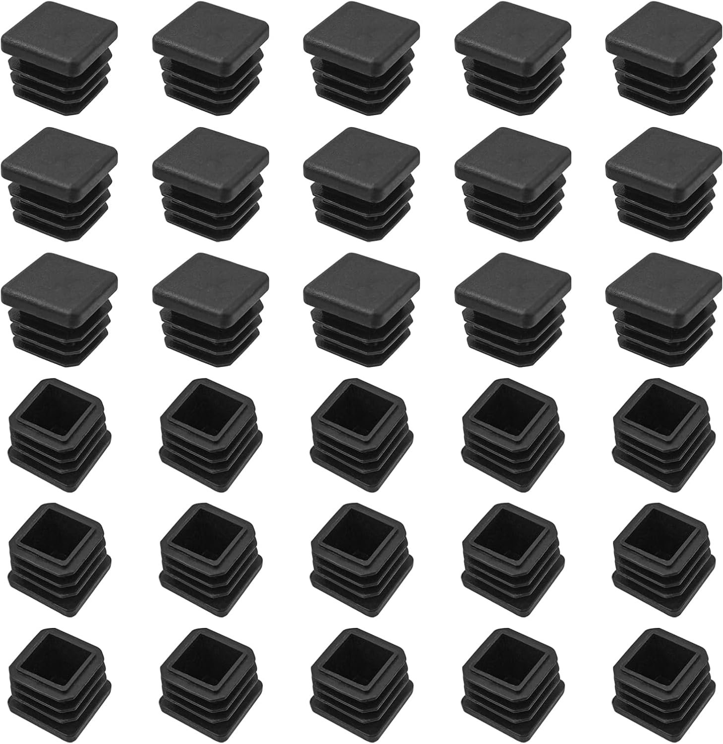 Plastic eindkapjes 20mm x 20mm - Zwart kunststof - Bescherming voor meubels - Voorkomt slijtage - ShopVlot