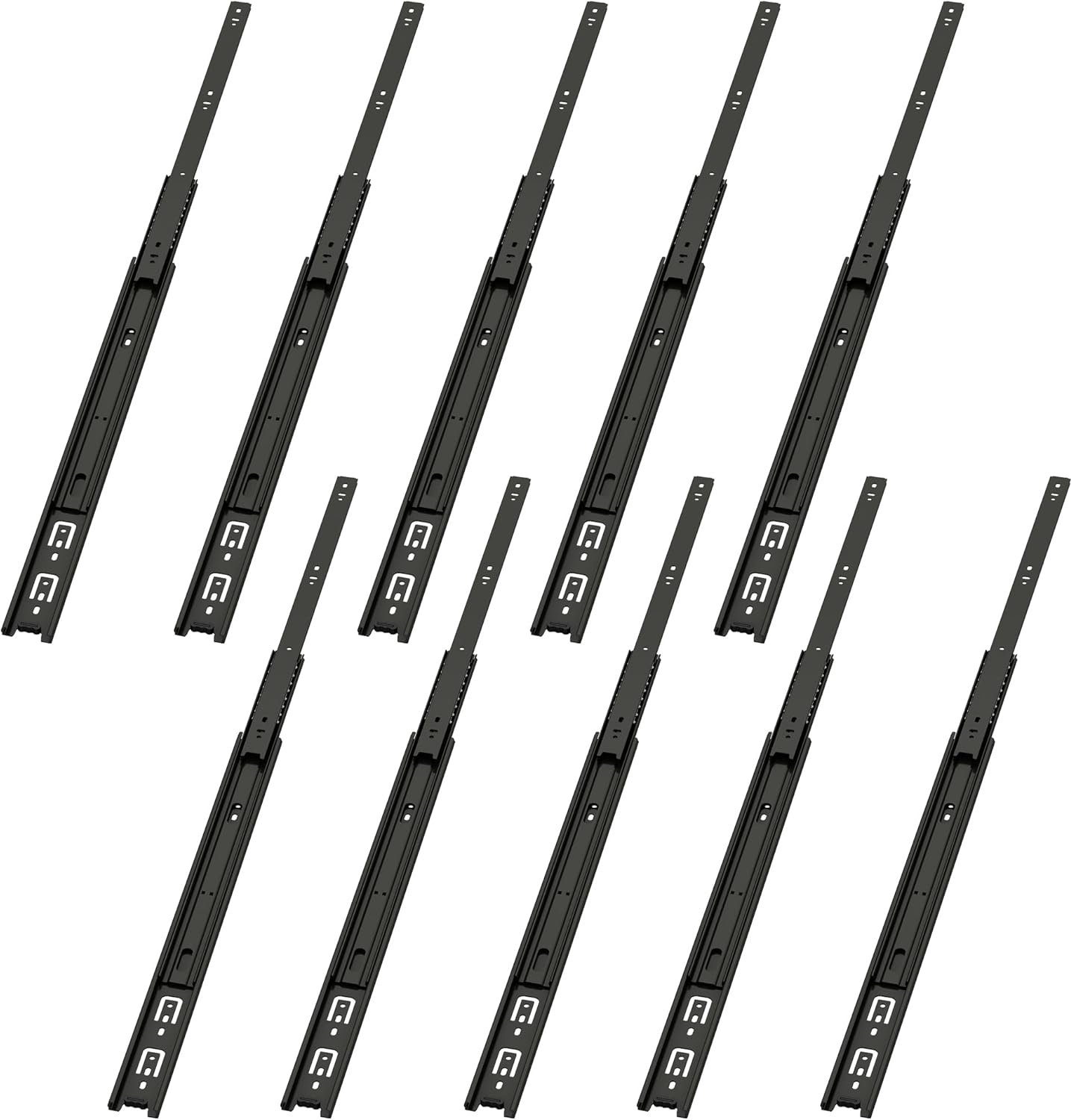Ladegeleiders 250mm - Zwart - 3-gang volledig uitschuifbaar - Ideaal voor kasten - ShopVlot