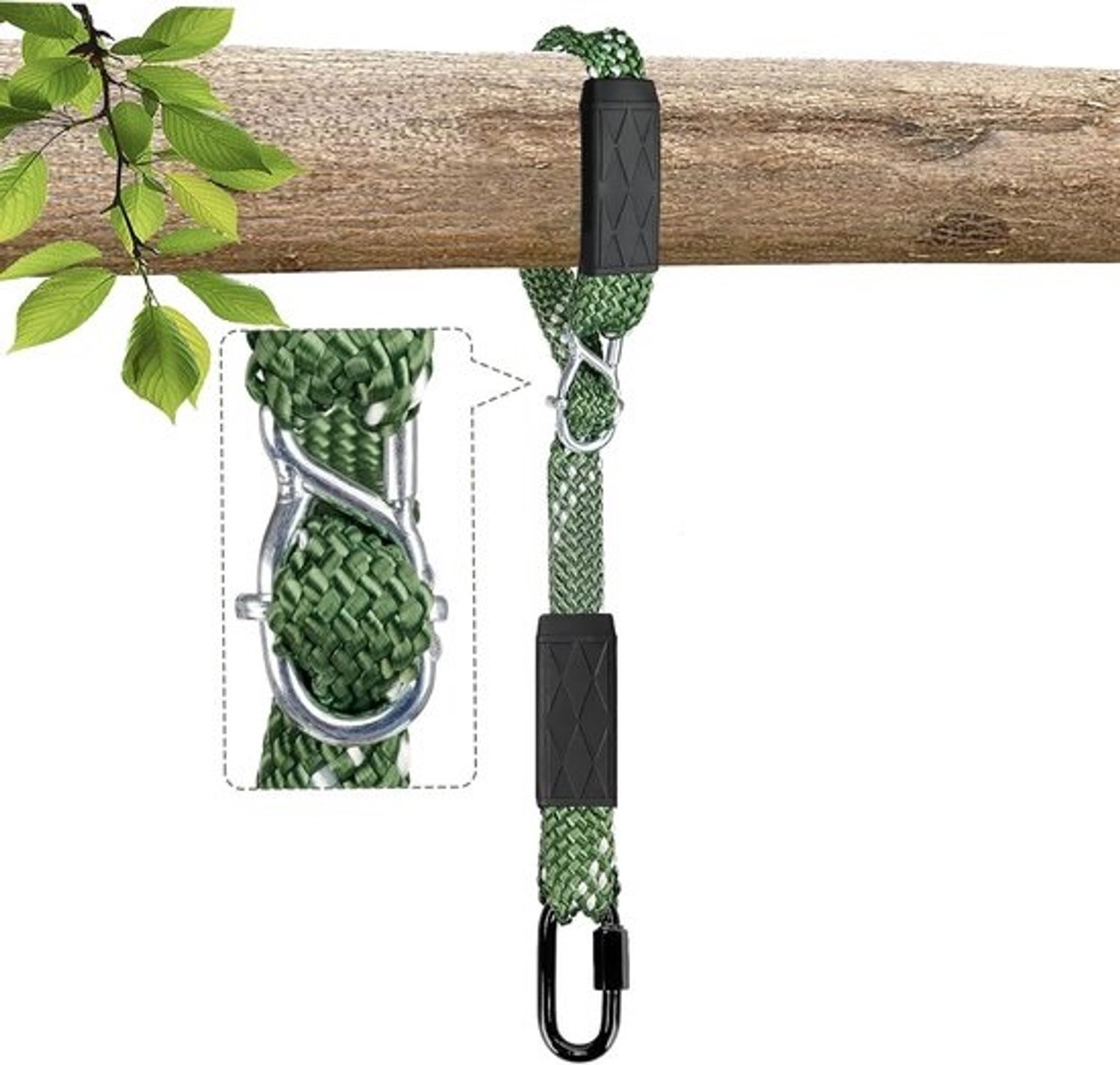 Schommelbevestiging Touw - Hangstoel Ophanging - Buiten Spelen - Verstelbare Lengte - 101 cm - Groen
