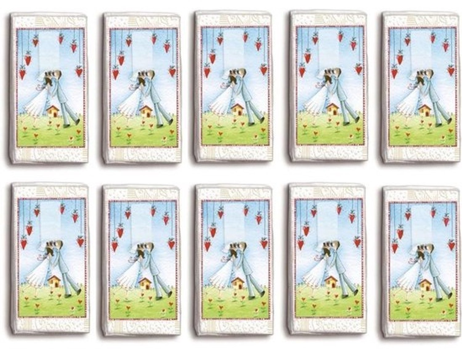 Bedrukte Zakdoeken - Papieren Zakjes - Bruiloft Vreugdetranen - Individueel Bedrukt - 100 Stuks - Wit