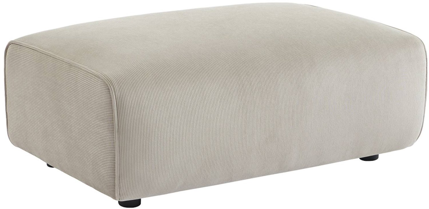 sweeek Poef, module voor bank, voetenbank voor 3-zitsbank corduroy, l 102 x b 70 x h 41cm - wallas greige