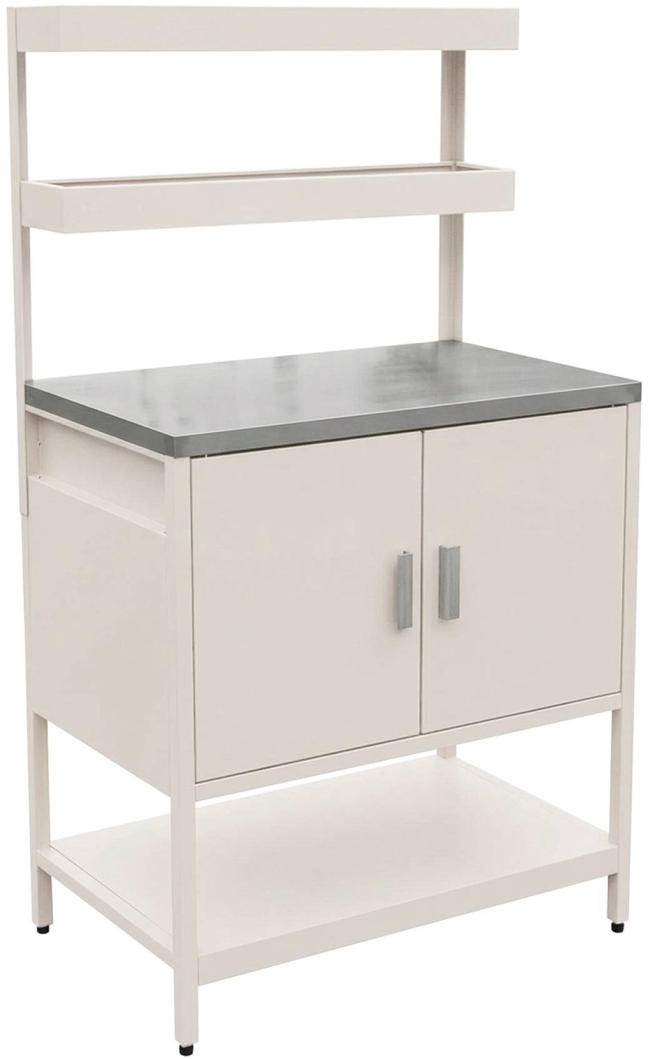 sweeek - Buitenkeukenmodule met 2 deuren en 2 hangende planken staal 80x51x142cm - naxos
