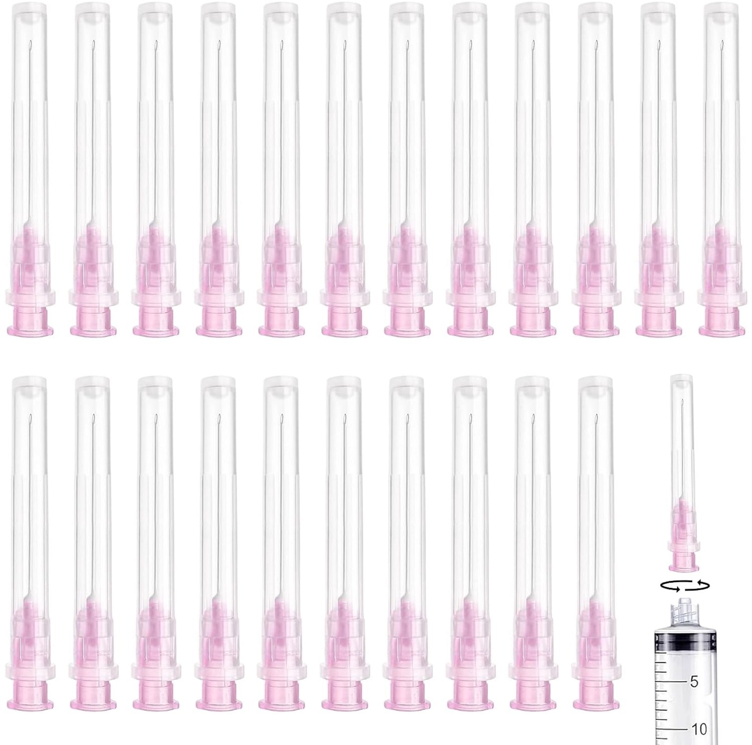 Afvoerbuisjes 18G x 38 mm - roze roestvrij staal - duurzaam - ideaal voor laboratorium en huishouden - Homevero