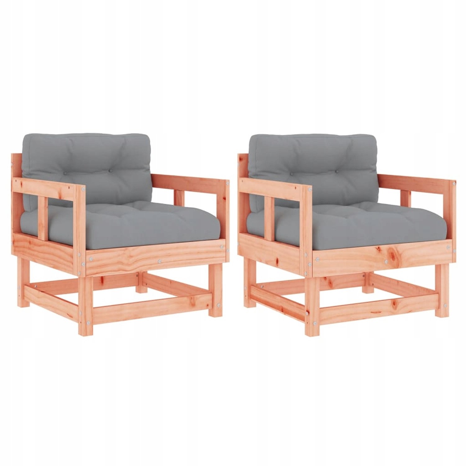 2x Houten Tuinstoel met Comfortabele Kussens - Perfect voor Balkon & Tuin