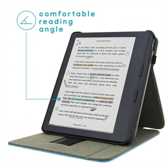 iMoshion Ereader Cover / Hoesje Geschikt voor Kobo Libra Colour - iMoshion Stand Flipcase - Lichtblauw van iMoshion — afbeelding 4