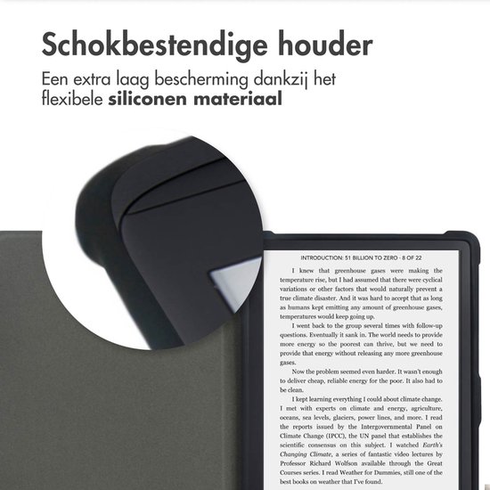 imoshion Ereader Cover / Hoesje Geschikt voor Pocketbook Basic Lux 4 / Pocketbook HD 3 / Pocketbook Touch Lux 5 / Vivlio Lux 5 - imoshion Design Slim Soft Case Sleepcover Bookcase zonder stand - / Black Marble van iMoshion — afbeelding 4