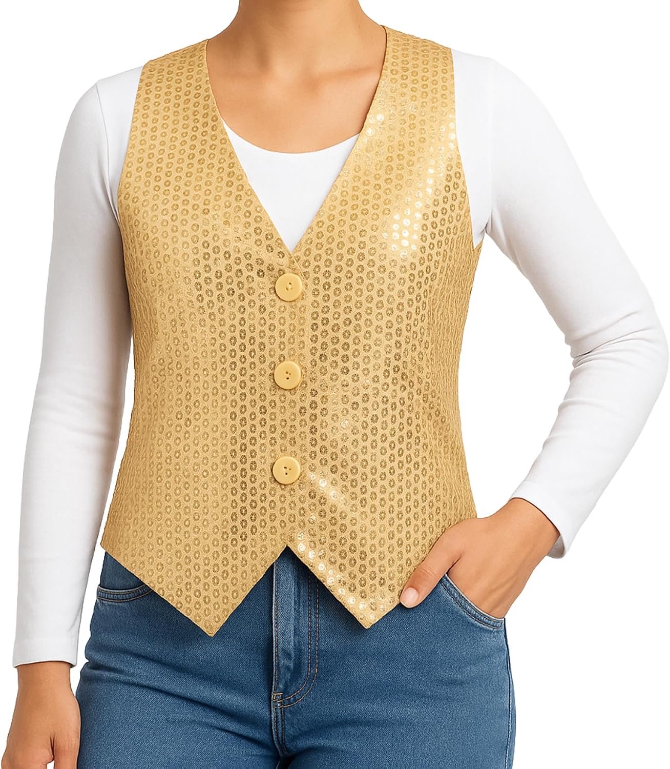 Paillettenvest voor kinderen, unisex, voor dans, theater, shows, feesten en kostuums