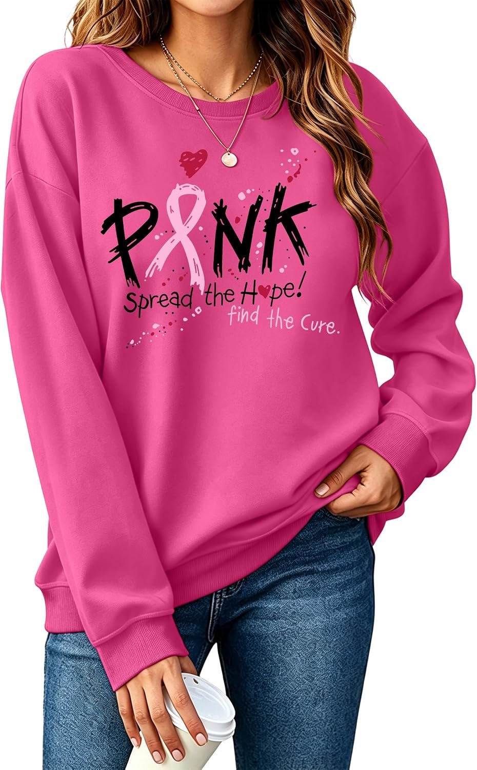 Sweatshirt met lint voor borstkanker