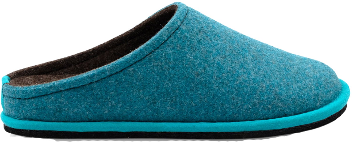 Loewenweiss Lowenweiss Easy Bicolore - Handgemaakte Pantoffels Gekookte Wol - Blauw / Bruin - Maat 43