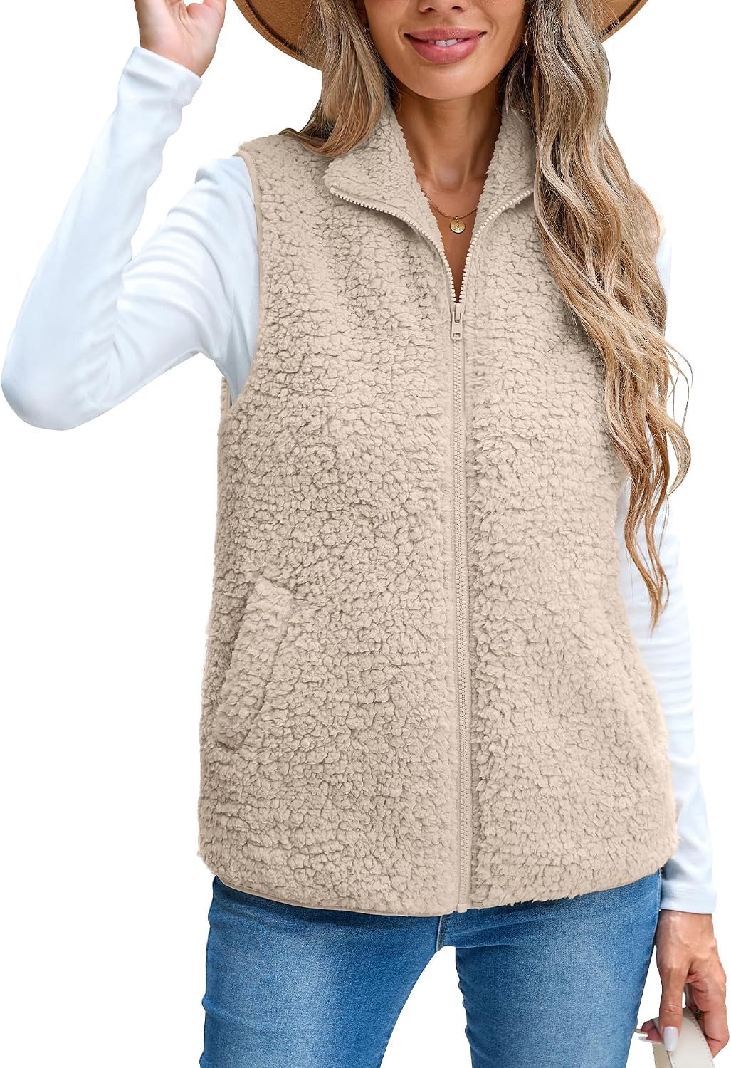 Zonder mouwen voor dames, warm en zacht fleece
