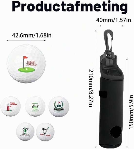 Golfballen cadeauset 6 stuks - gepersonaliseerd met opbergzak - grappige golfballen voor mannen en vrouwen - Vemera — afbeelding 5