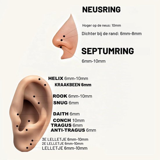 neusring hoepel 20G 18G 16G 14G - titanium - lichtgewicht - voor piercings - Vemera — afbeelding 3