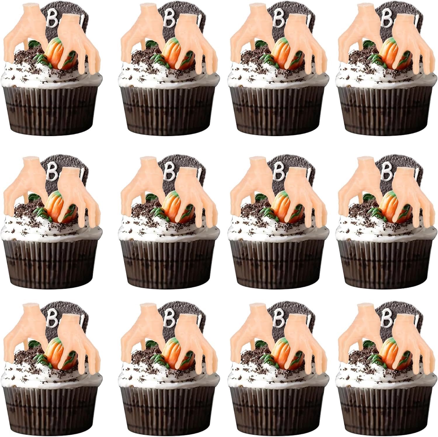 36 Gothic Hand Cupcaketoppers voor Halloween