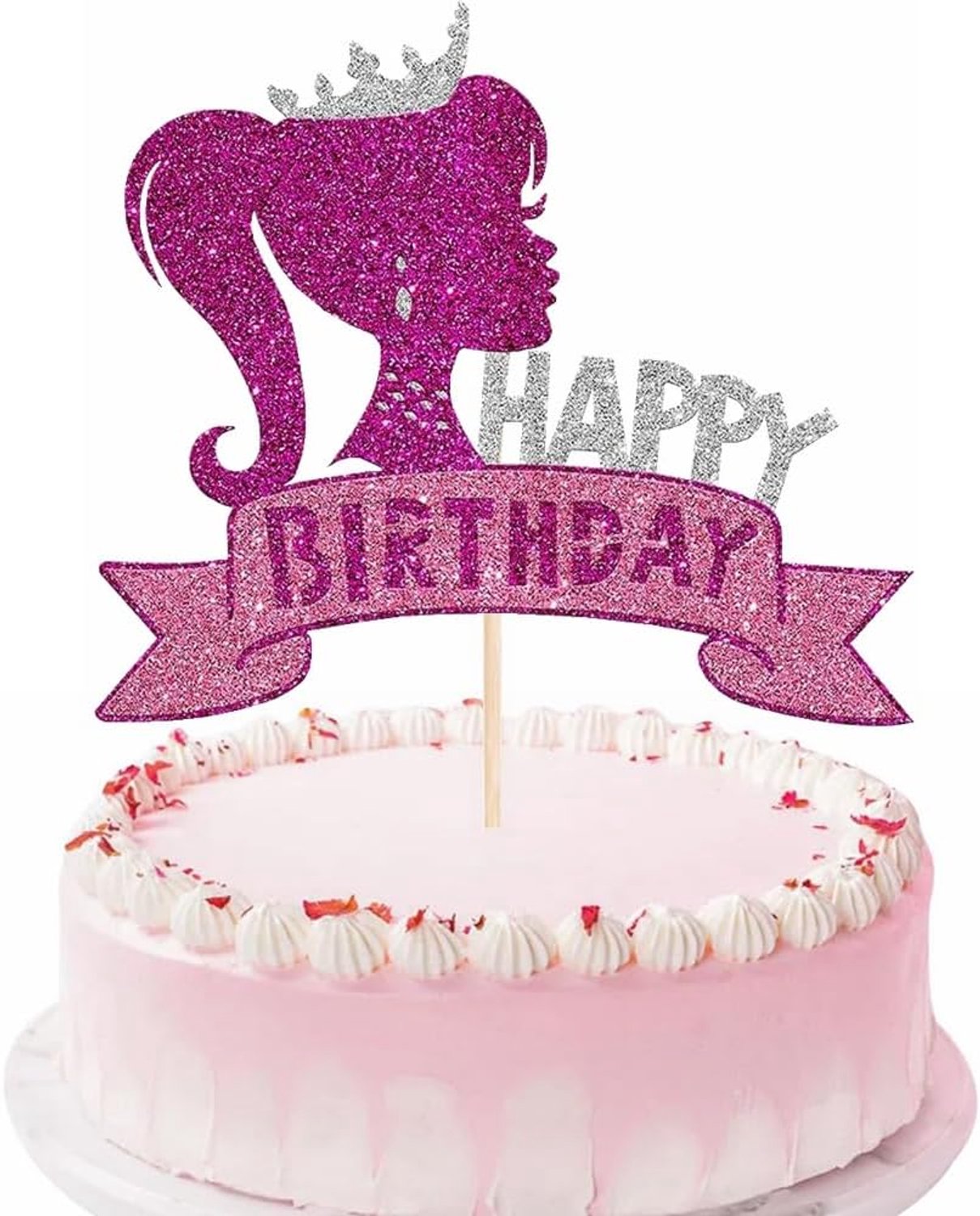 Cupcaketoppers en taartdecoratie voor een prinsessenfeest
