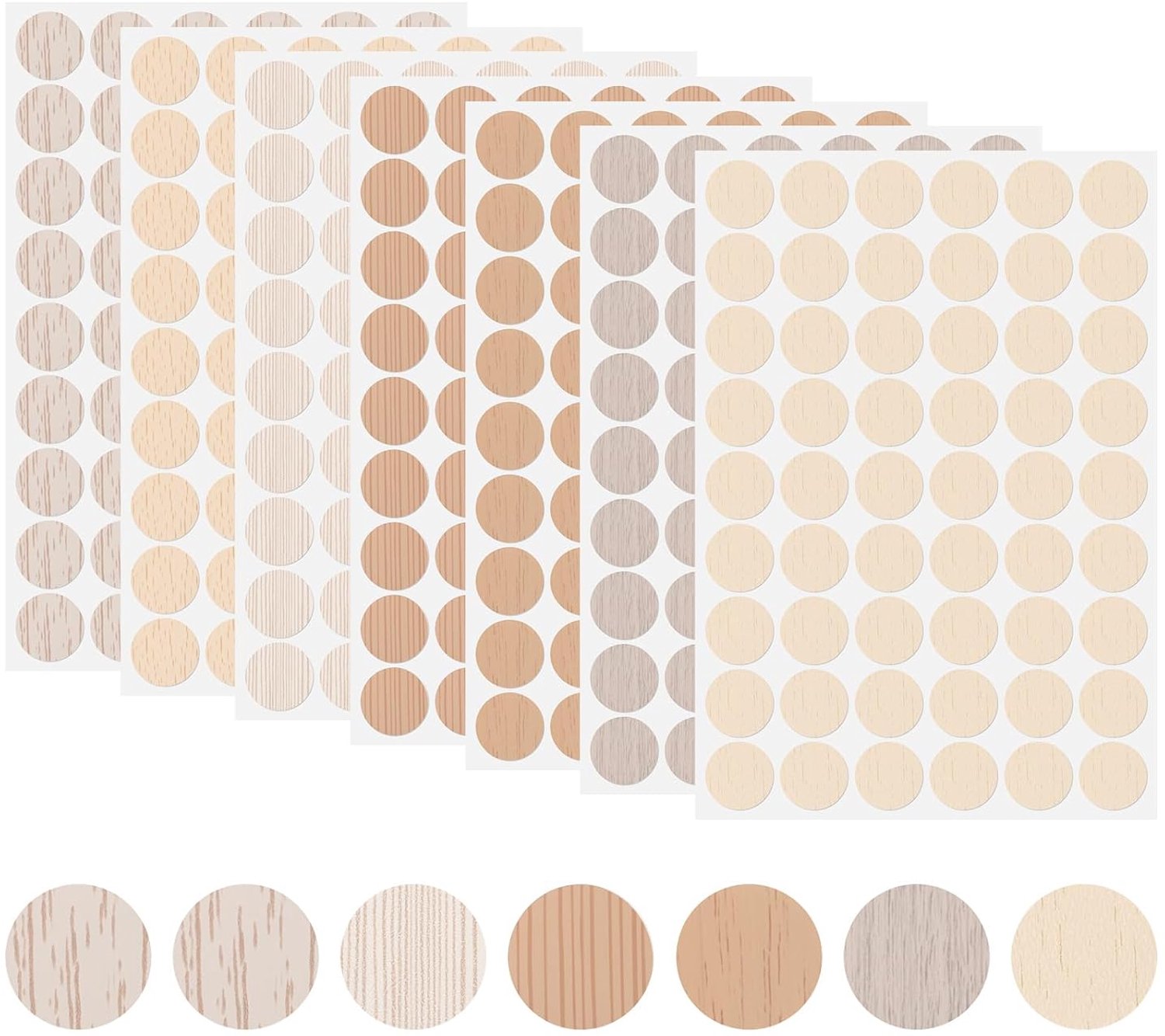 schroefgat-afdekkingsstickers 21 mm - 7 kleuren - 54-in-1 - ideaal voor een nette afwerking - Vemera