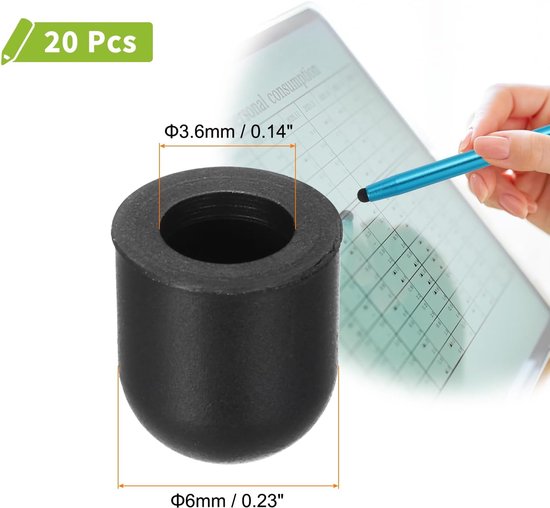 reserve penpunten 6 mm - silicone rubber - capacitief en krasvrij - perfect voor touchscreen - m-winkel — afbeelding 5