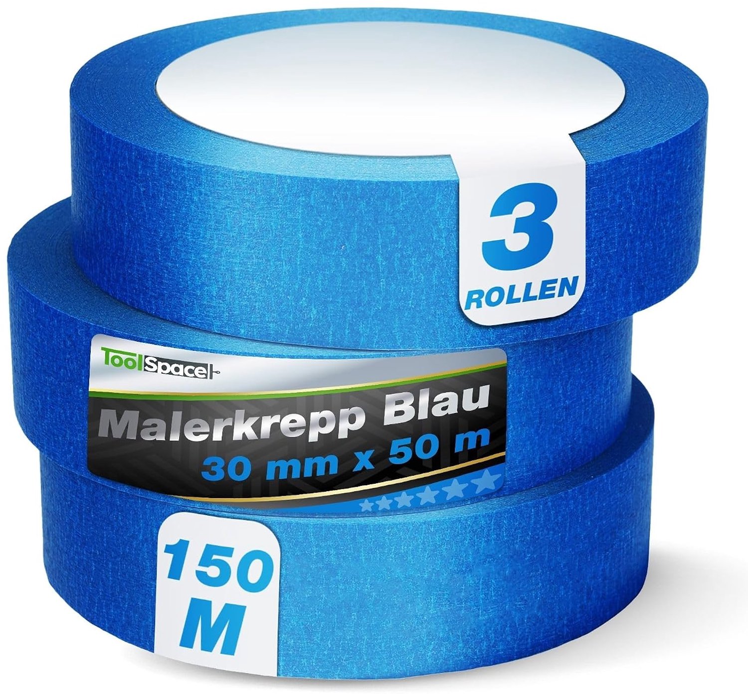Afplakband 30 mm x 50 m - Blauwe crêpetape - Sterke hechting - Onmisbaar voor schilderklussen - ServiceTopper
