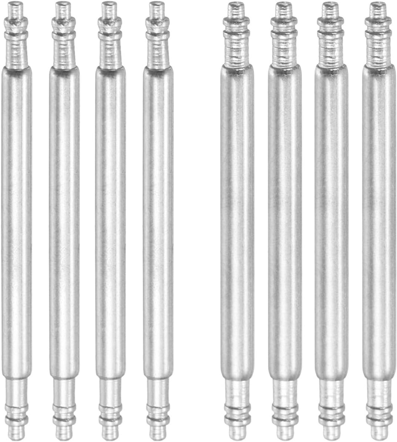 Horlogebandpennen 22 mm - roestvrij staal - dubbele flens - vervangende set van 8 stuks - ServiceTopper