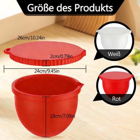 Kommenset voor keukenmachine - 2 stuks, wit & rood — afbeelding 3