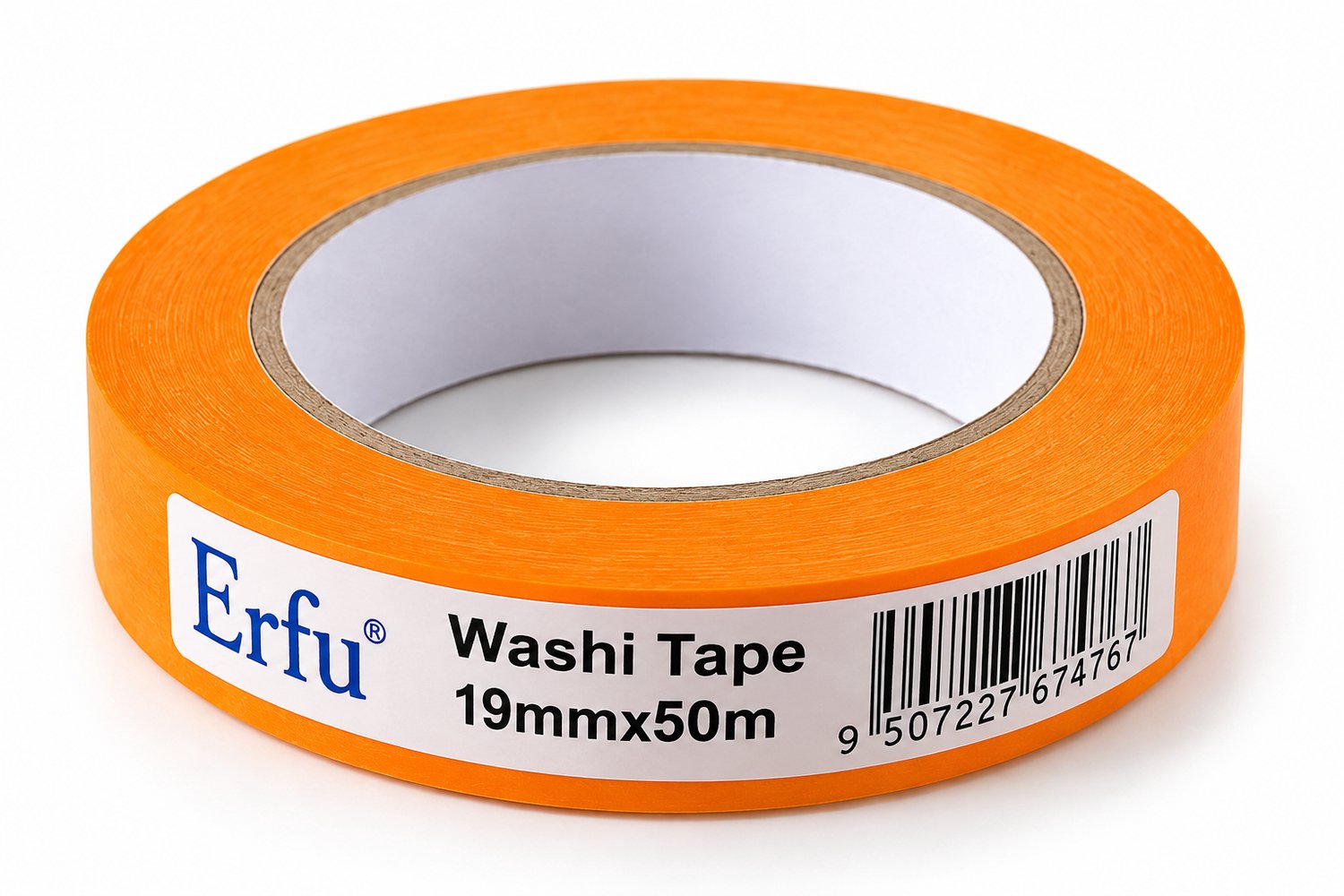 ERFU Washi Tape Oranje 19 mm x 50 m – Professionele Afplaktape – Schilderstape voor Precisiewerk – Masking Tape – Voor Schilderwerken en Renovatie
