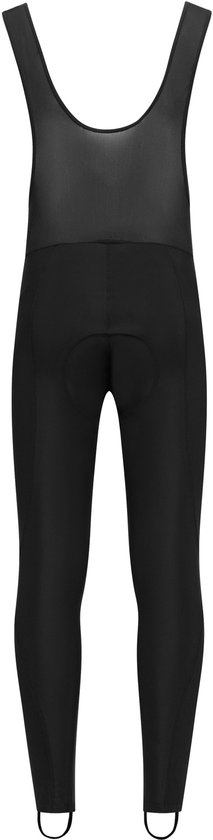 Achteraanzicht van de zwarte Rogelli Core fietsbroek met mesh-rugpaneel op een witte achtergrond.