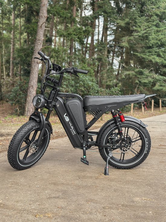 Vilolux - Fatbike Elektrisch - V20 SPORT - ZWART - 2026 model - Voorrek - Legaal - Rijklaar geleverd - 2 Jaar garantie - Hydraulische remmen - Dubbele vering — afbeelding 4
