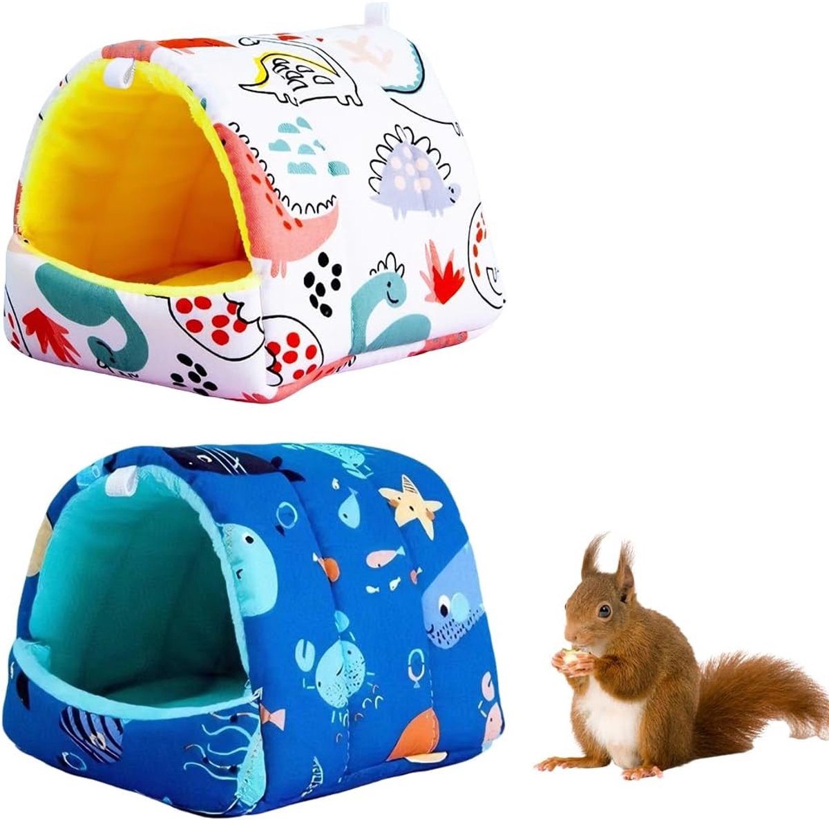 2 stuks caviabedjes, Schuilplaats Voor Cavia’s, Hamsters En Kleine Knaagdieren, Maat L 20×20 cm, Eenvoudig In Gebruik