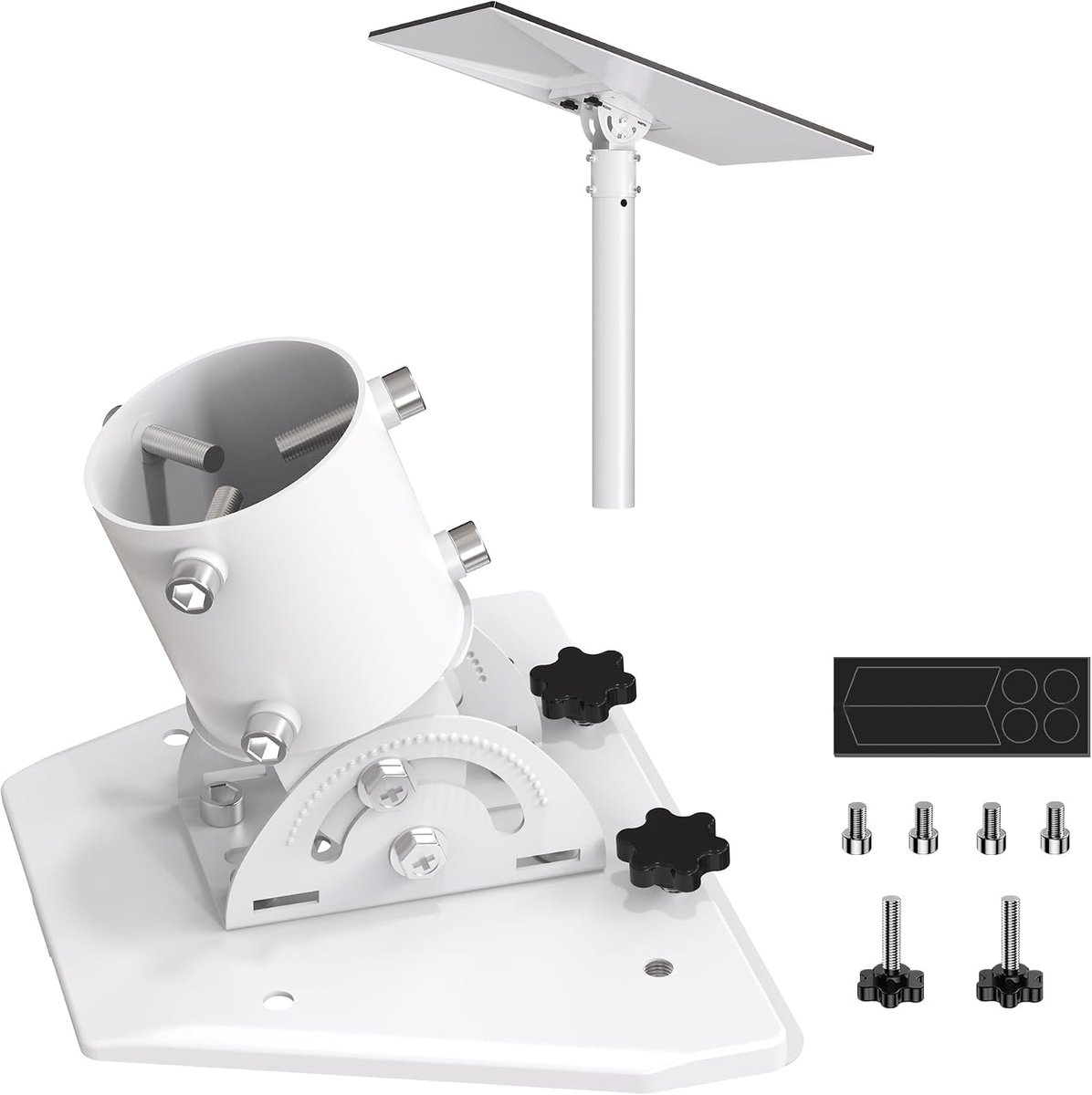 Adapter voor Starlink Gen 3 buis, wit, masthouder 2,5-5,2 cm, compatibel met standaard 4/4X/Enterprise, aluminium plaat en stang van gelakt ijzer