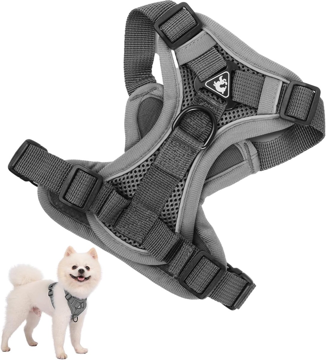 SnelShoppen - Hondenharnas voor Grote en Middelgrote Honden, Ademend Hondenvest met 5ft Leiding, Reflecterend Puppy Harnas, Verstelbaar voor Training