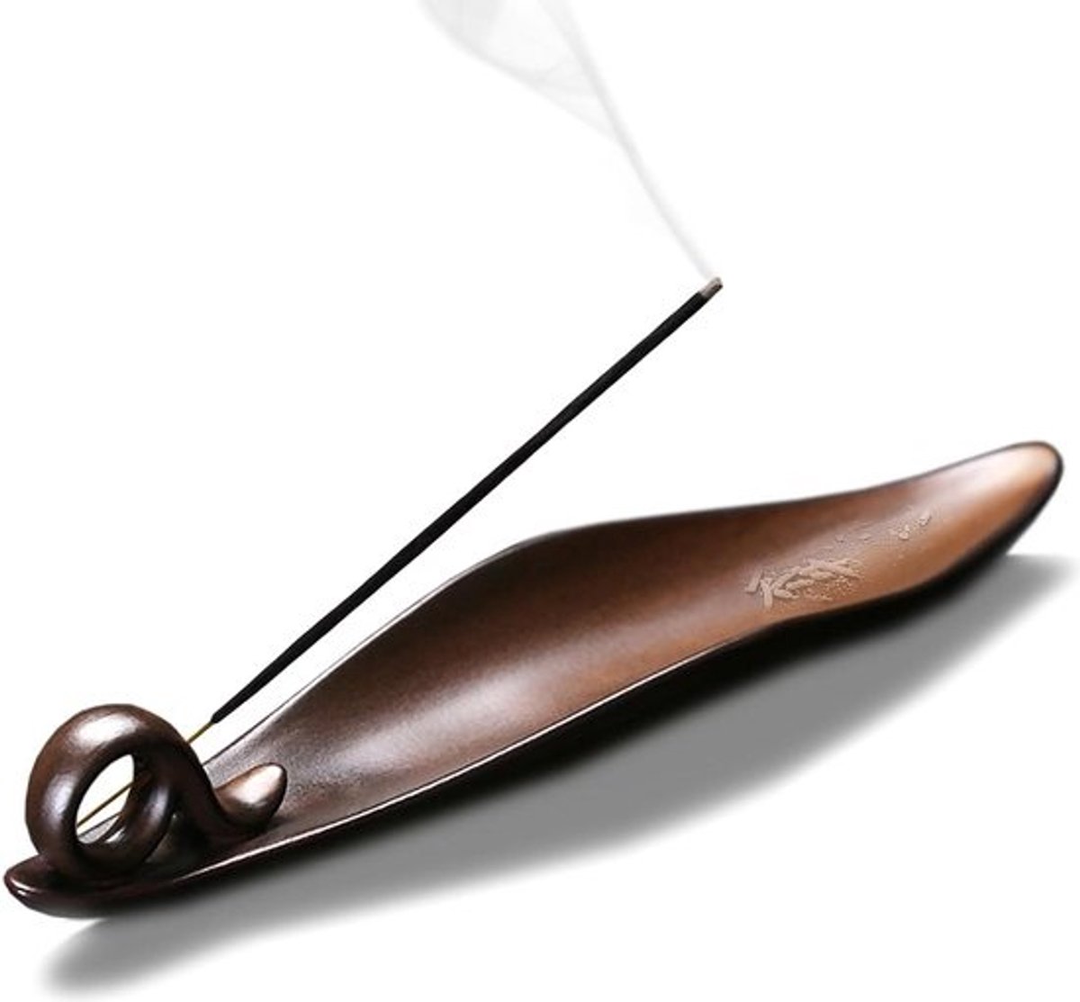 Leaf Boat Stick wierookhouder - 3 gaten - keramische wierook-asvanger - meditatie, yoga - thuis, kantoor