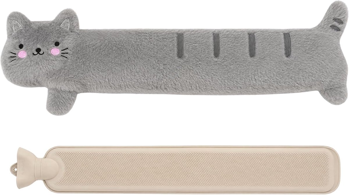 75 cm nekwarmwaterfles, schattige warmwaterkruik met hoes, afneembare en wasbare warmwaterkruik dier met zachte hoes, voor rug, schouder en onderbuik (ketting)