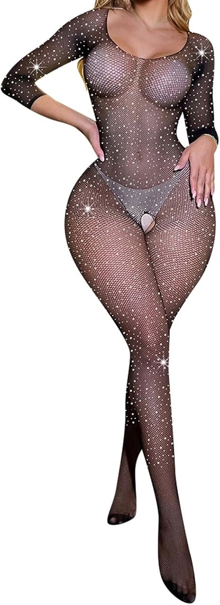 Lingerieset voor dames, sluier, bloemen, V-hals, open rug, string, bijpassende body, uitkleding, nachtkleding, pyjama, sexy, grote maat, nacht, A19