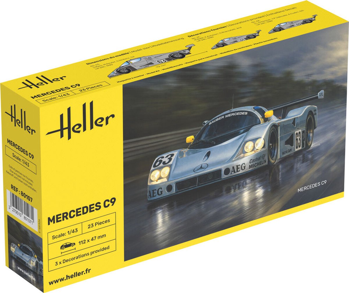 Heller Modelbouwpakket Auto - 80107 Mercedes-Benz Sauber C9 - Duitse Rauto Plastic - 1:43 - Modelbouw