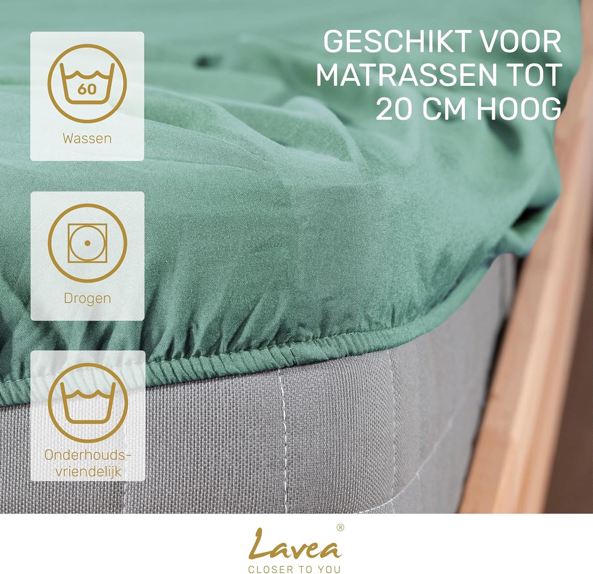Fitted sheet 180 x 200 cm - microfiber - koel en ademend - ideaal voor herstel slaap - ShopVlot