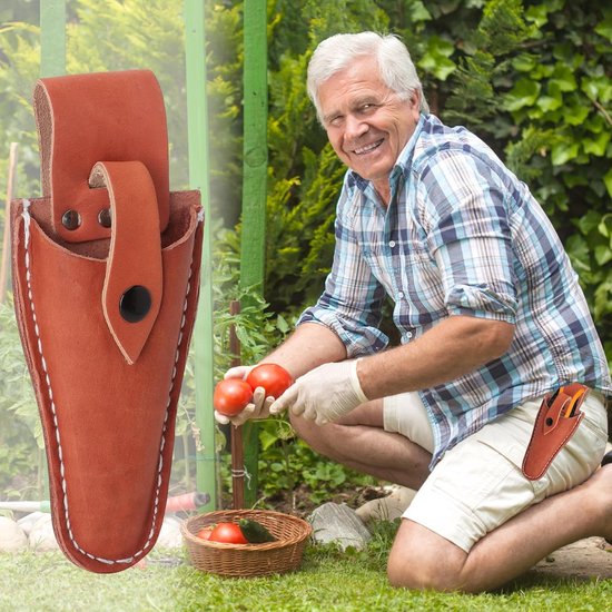 Dailygoods- Tuinschaar Hoogwaardige Materialen - Gereedschapstas - Leren Holster - Slijtvast - Krasbestendig - Robuuste Constructie - Gereedschapshouder van Dailygoods — afbeelding 4