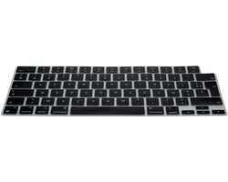 kwmobile Keyboard Cover Compatible with Apple MacBook Air 15 M5 2026 A3448 - AZERTY (France, Belgium) Layout Keyboard Cover Silicone Skin - Black