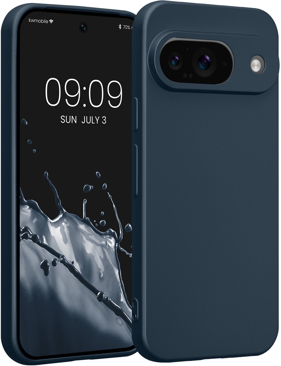 kwmobile metallic telefoonhoesje van TPU - geschikt voor Google Pixel 9 - Flexible case voor smartphone - In metallic zodiac blue