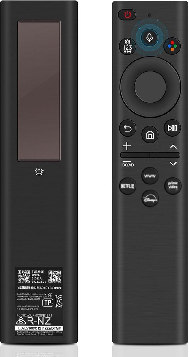 BN59-01385A vervangende afstandsbediening voor Samsung, zonne-spraakbesturing voor Samsung Smart TV, compatibel met - ShopVlot