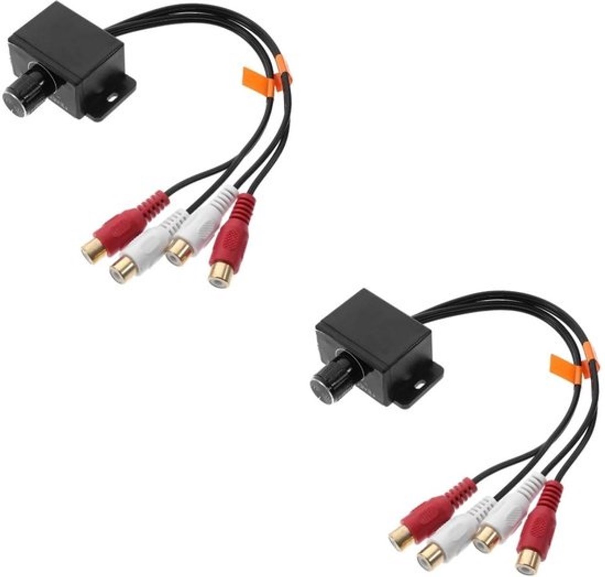 Audioregelaar - Volumekabel - Voor beter autogeluid - Instelbaar volume - 2 stuks - Zwart