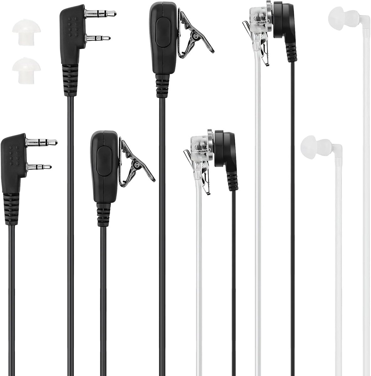Draadloze headset oortelefoon geluidsbuis 3,5 mm transparant (2 stuks) - ShopVlot