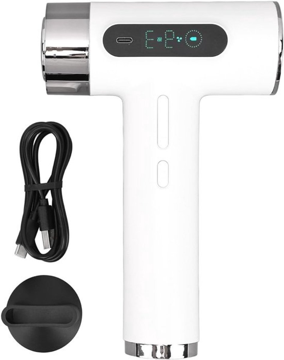 Draadloze haardroger met 100.000RPM, 3 temperaturen, 9 snelheden en HD-display voor sneldrogen en reizen