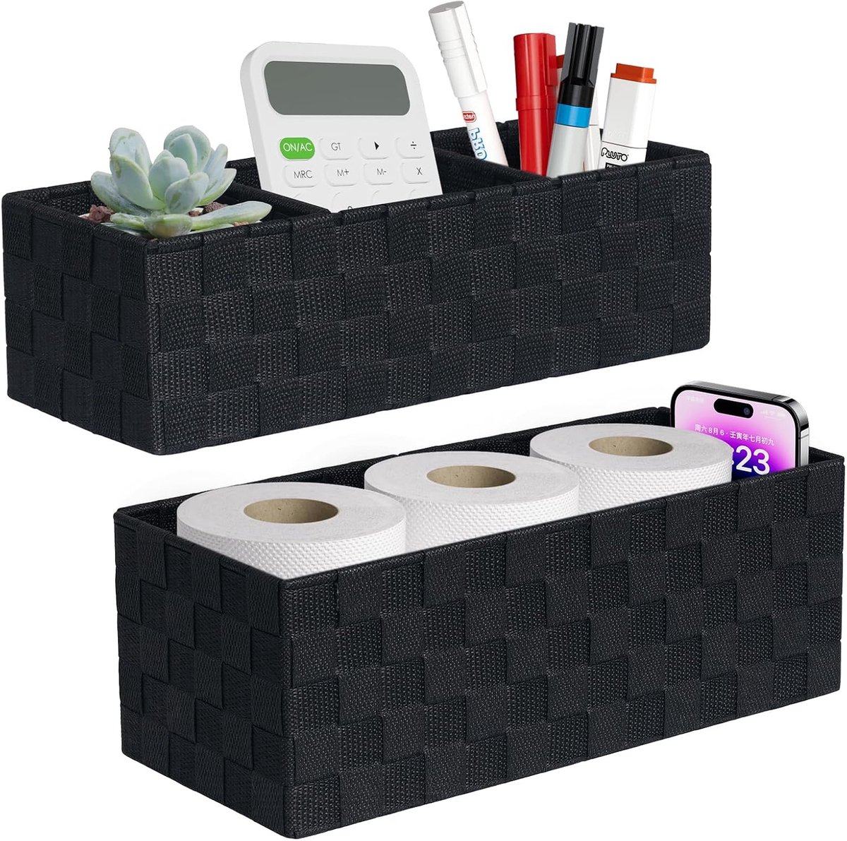 Set van 2 Opbergmanden zwart