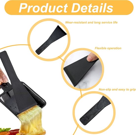 Spatels, kunststof, spatel, anti-aanbak, raclette-schuiver voor kaas, keukengerei, ideaal voor kaas, restaurant, huis, robuust en hittebestendig — afbeelding 5