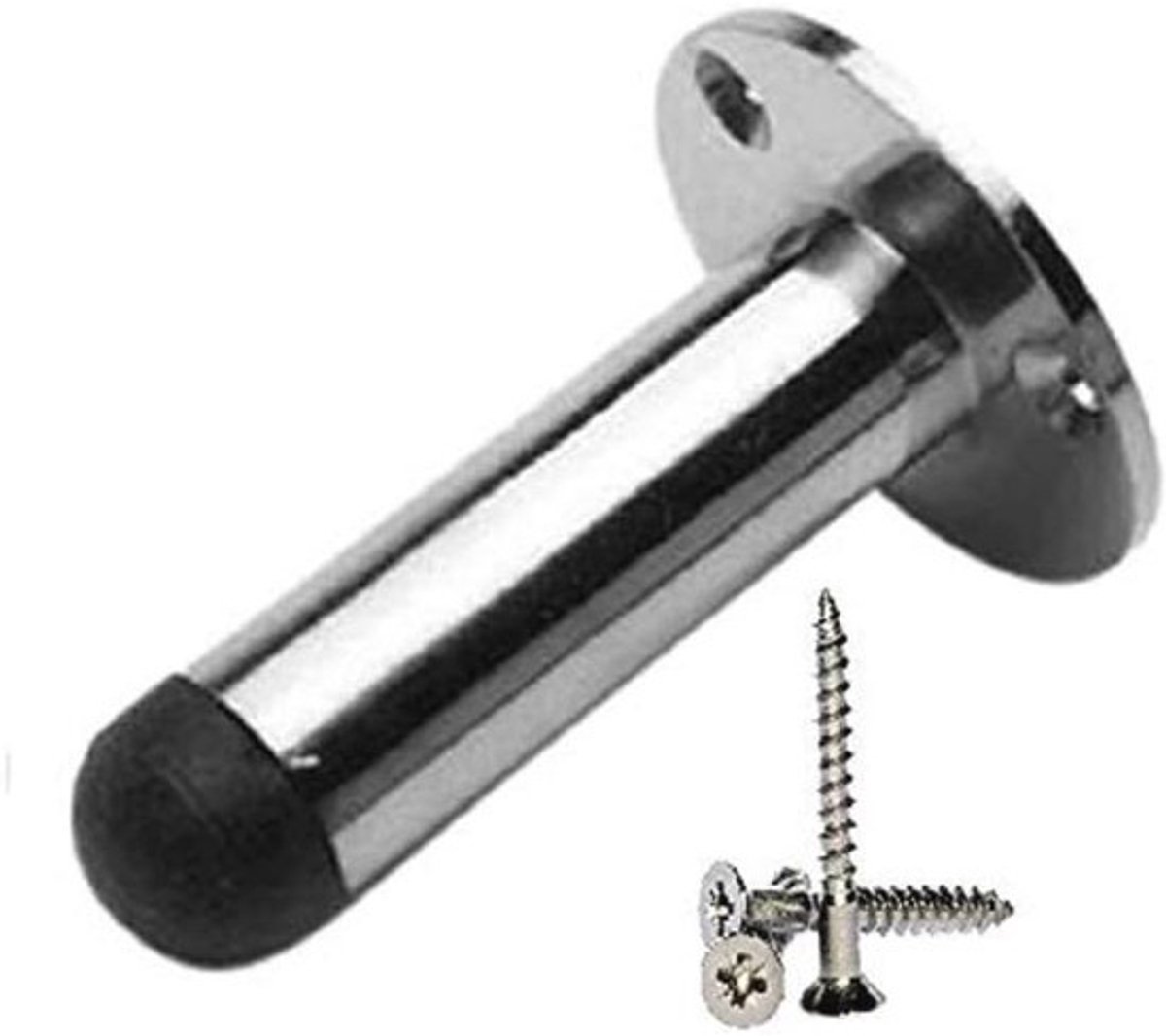 Deurstopper 75 mm - Chroom - wit