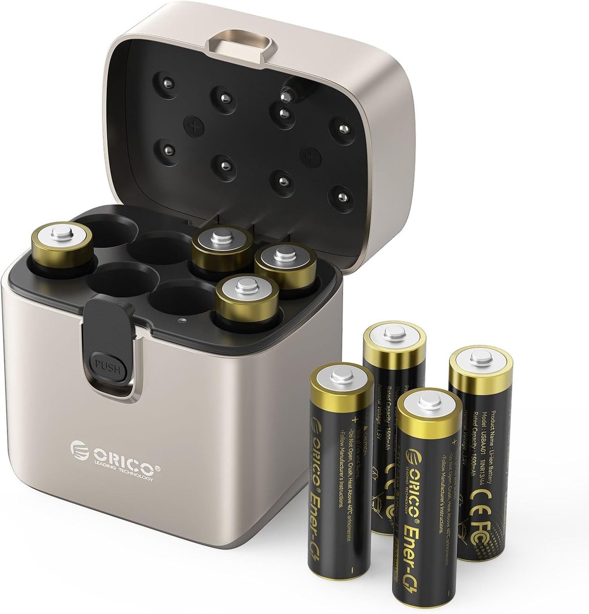 Oplaadbare Lithium Batterijen 8 x AA 1.5V met Snellader voor Duurzaam Gebruik en Milieuvriendelijke Energie