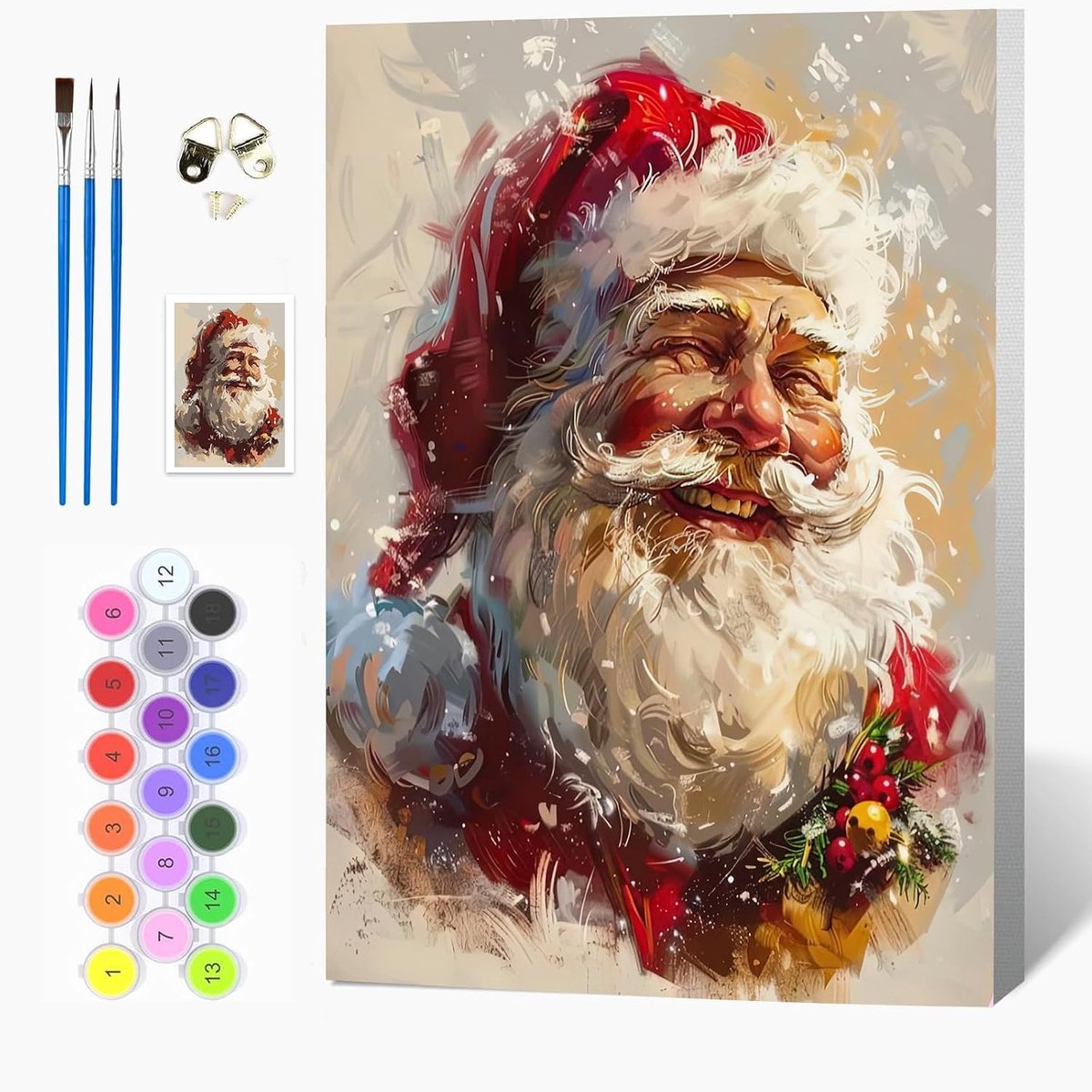 Auremi Kerstman Verf op Nummers Kits voor Volwassenen Kinderen, Kerst Schilderen Kits voor Beginners op Clear Symbolen - ShopVlot