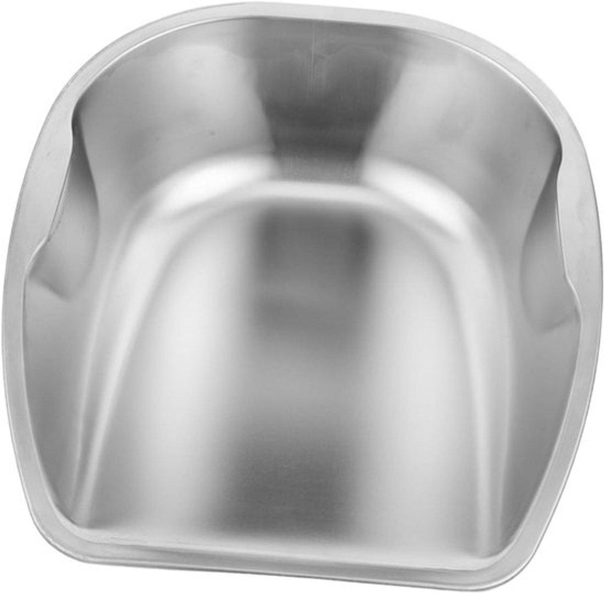 Roestvrijstalen stoffer - Metalen blik - Voor buiten schoonmaken - Met dubbele handgrepen - 30 x 25.7 x 10 cm - Zilver