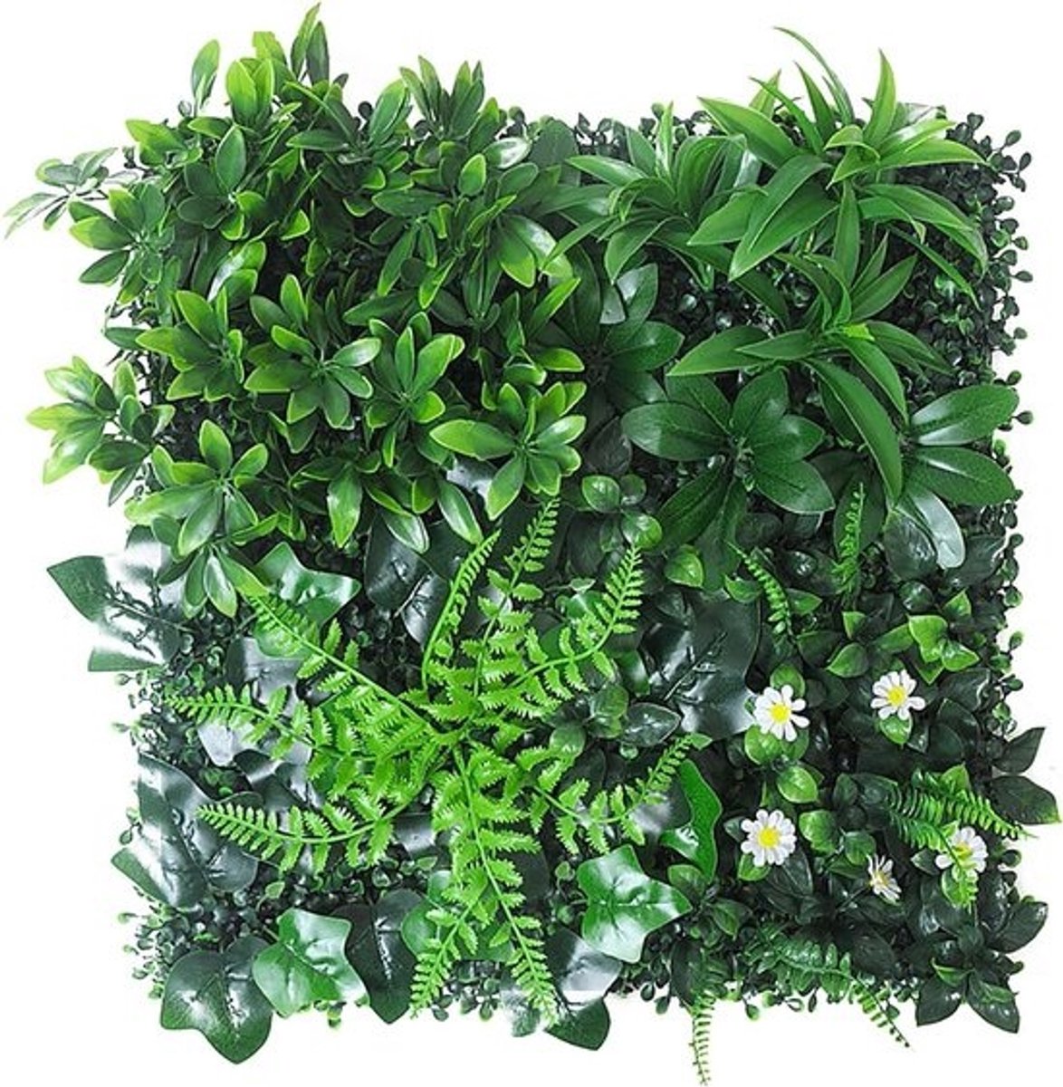 Kunstgras Wandpanelen - Buxus Schermen - Decoratie Binnen Buiten - Levensechte Uitstraling - 4 Stuks 50x50cm - Groen