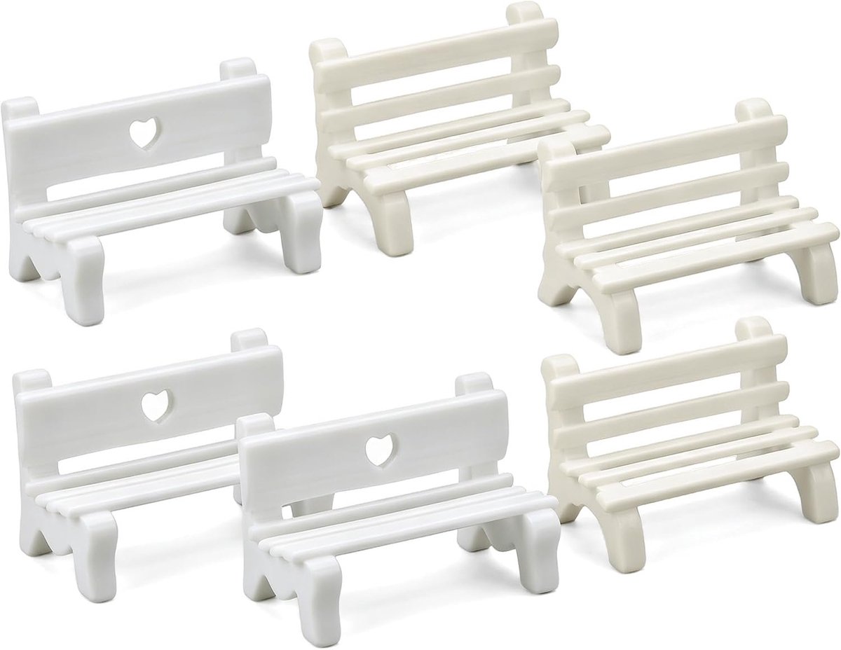 6 stuks PVC miniatuur bank feeëntuin voor mini-tuin, feeënlandschap decoratie - ShopVlot