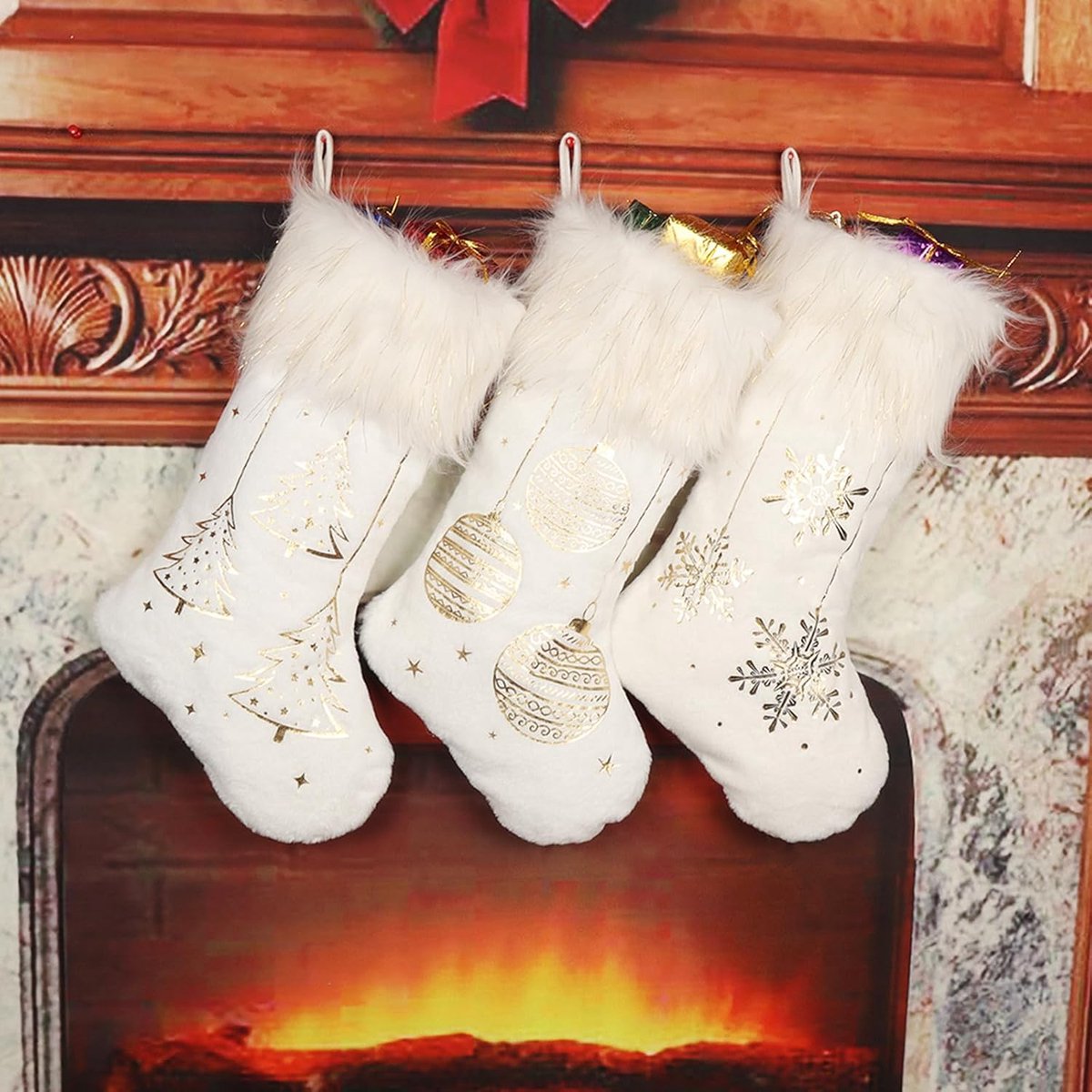 Jute Christmas Stockings, Santa Boots to Fill, Hanging Christmas Stockings, Hanging Bags Santa Socks Santa Boots Jute - ShopVlot